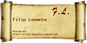Filip Levente névjegykártya
